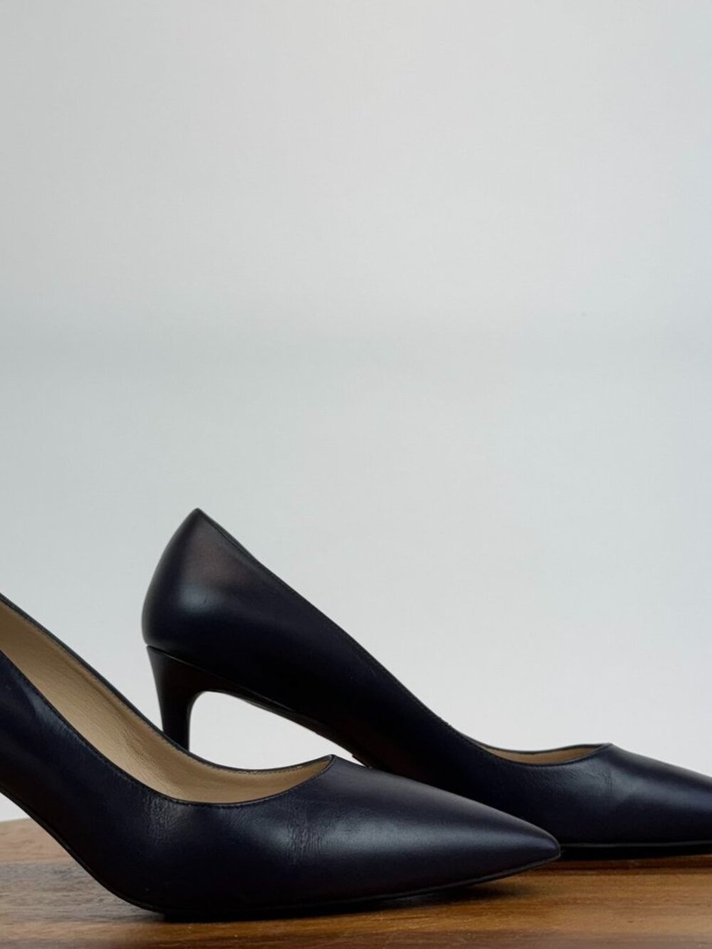 Stuart Weitzman Power 85 Black Smooth Leather Heeled Pumps